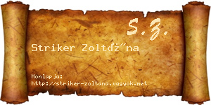Striker Zoltána névjegykártya